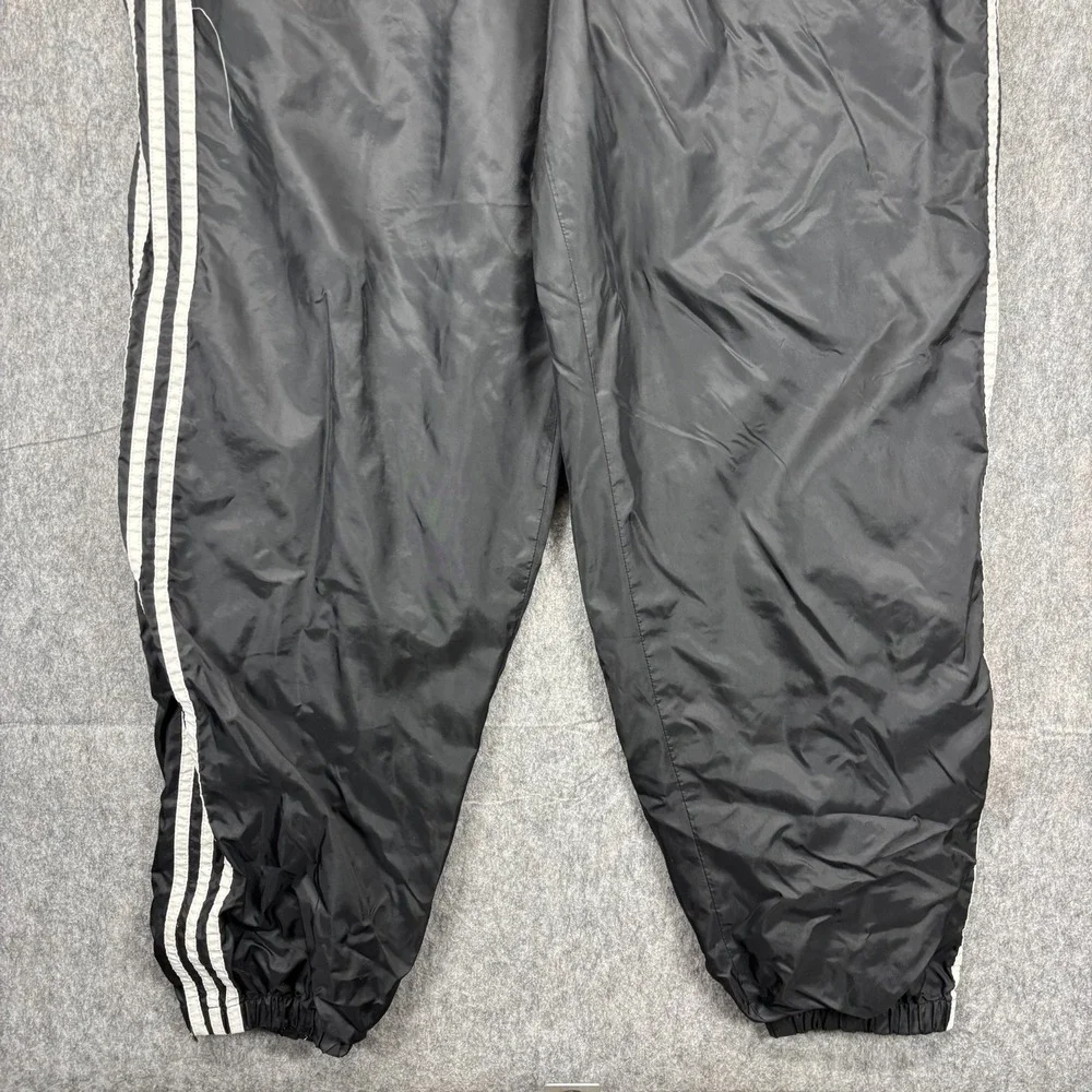 Vintage Adidas Tracksuit Pants Men's XL Lined Striped Black Windbreaker‎ 90s